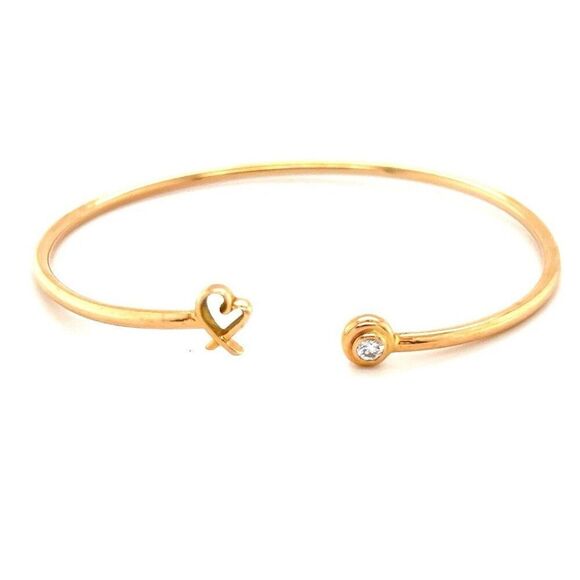 Tiffany & Co. Jewelry - 18K Rose Gold T&Co. Loving Heart Diamond Bangle